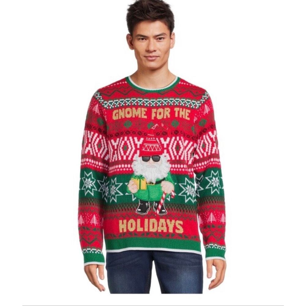 NWOT Holiday Time Men's Gnome Ugly Christmas Sweater Sz XL (44-46)
